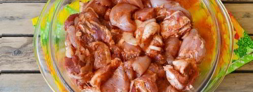 шашлык ассорти из свинины, курицы и овощей. Шаг 8