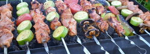 шашлык ассорти из свинины, курицы и овощей. Шаг 16