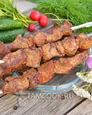Шашлык из говяжьей печени