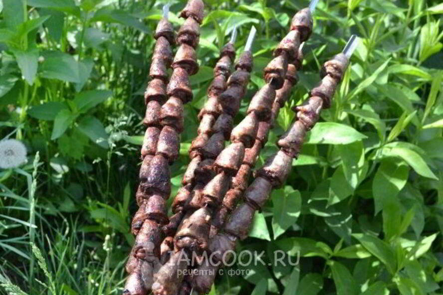 Рецепт шашлыка из куриных сердечек в сметане