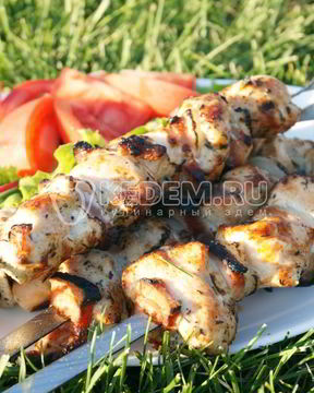 Шашлык из курицы с корейкой