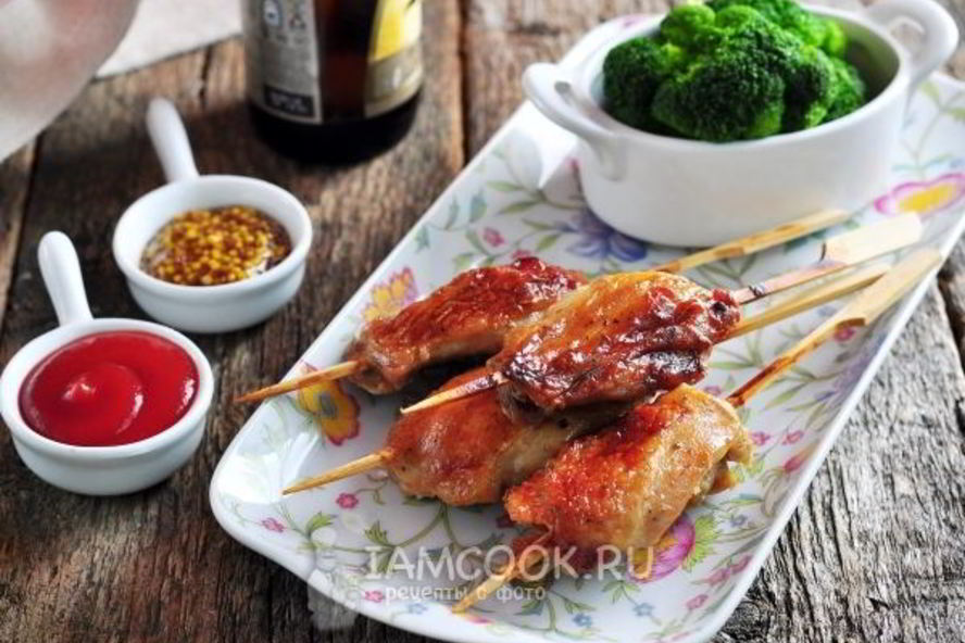 Рецепт шашлыка из курицы в духовке на шпажках