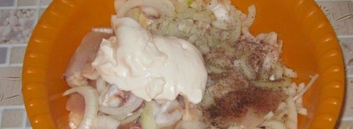 шашлык из курицы в майонезе. Шаг 3