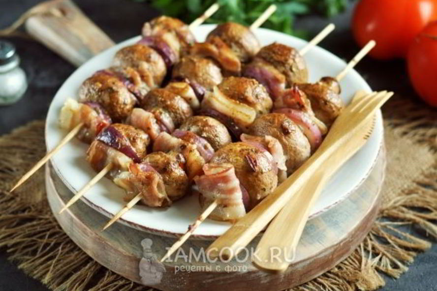 Рецепт шашлыка из шампиньонов в духовке