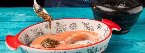 стейк лосося, запеченный с помидорами черри. Шаг 4