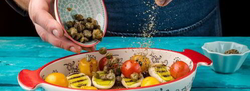 стейк лосося, запеченный с помидорами черри. Шаг 5