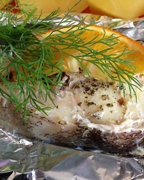 Стейк трески в духовке в фольге