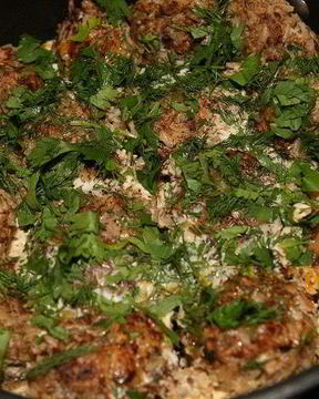 Мясные тефтельки с рисом и зеленью