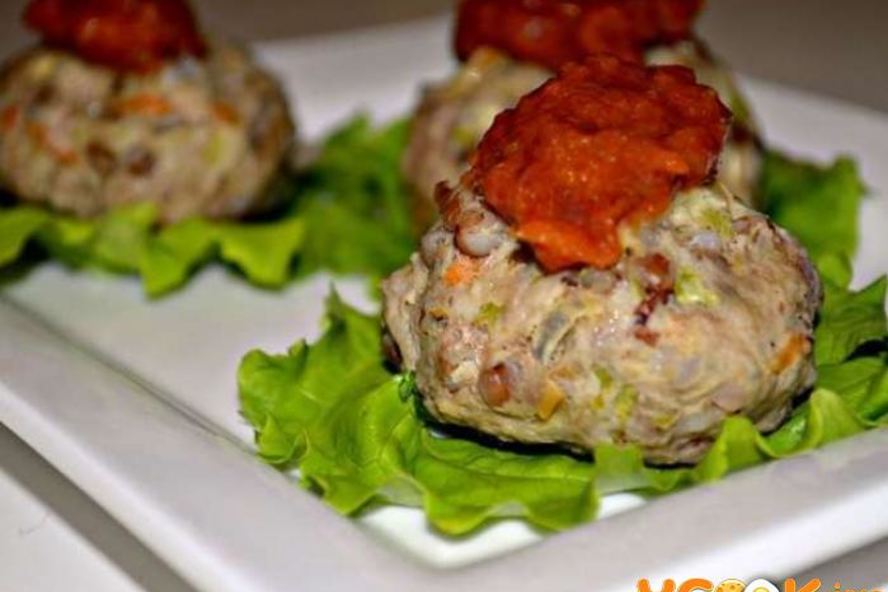 Рецепт паровых тефтелей с гречкого и кабачками