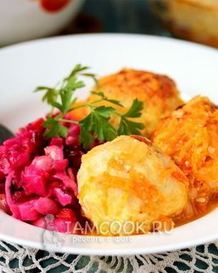 Тефтели из куриного фарша с рисом в духовке