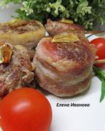 Тефтели в беконе с начинкой из моцареллы