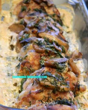 Тефтели в сливочно-грибном соусе