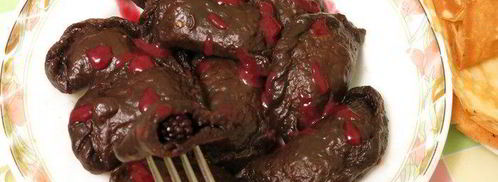 шоколадные вареники с ягодами. Шаг 13