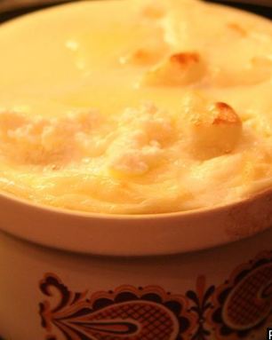 Вареники с творогом ленивые, запеченые в сметане