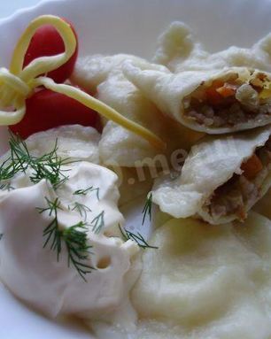 Вкусные вареники с гречкой и овощами