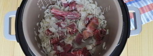 домашнее жаркое на пиве с тыквой в мультиварке. Шаг 5