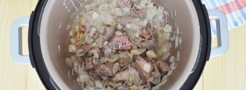 домашнее жаркое на пиве с тыквой в мультиварке. Шаг 6