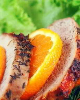 Свиное жаркое с апельсинами