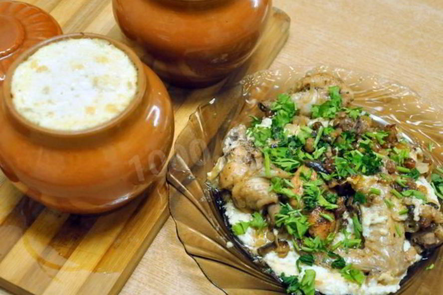 Рецепт жаркого из курицы с грибами