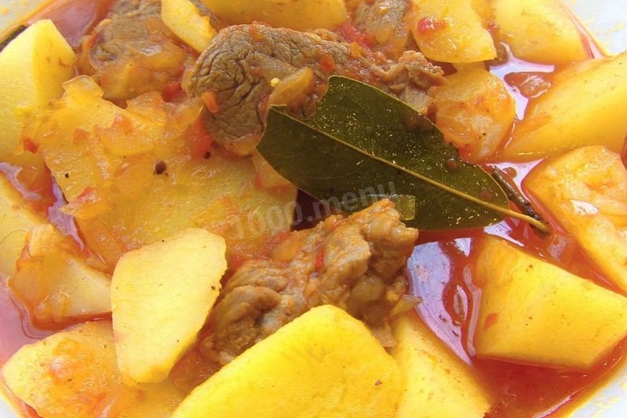 Рецепт жаркого из свинины в томатном соусе