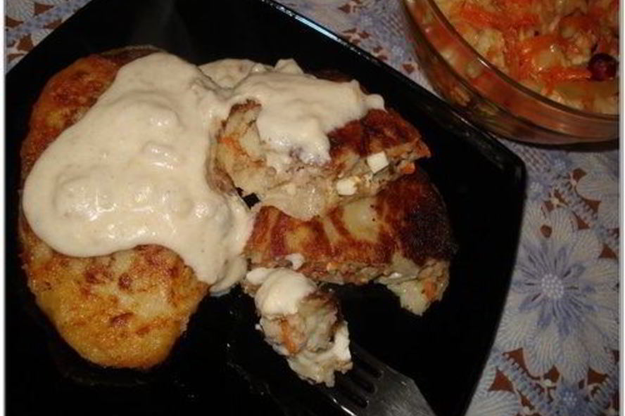 Рецепт картофельных зраз и лепешки с одной начинкой