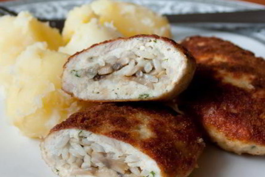 Рецепт куриных зраз с рисом и грибами