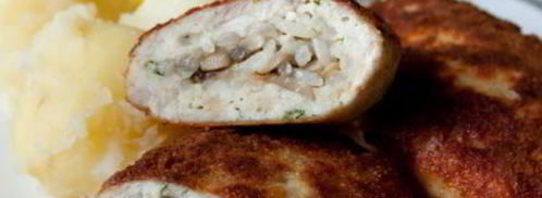 куриные зразы с рисом и грибами. Шаг 9