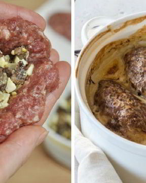 Зразы из мяса с грибами