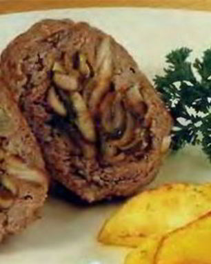 Зразы из свиного окорока с грибами