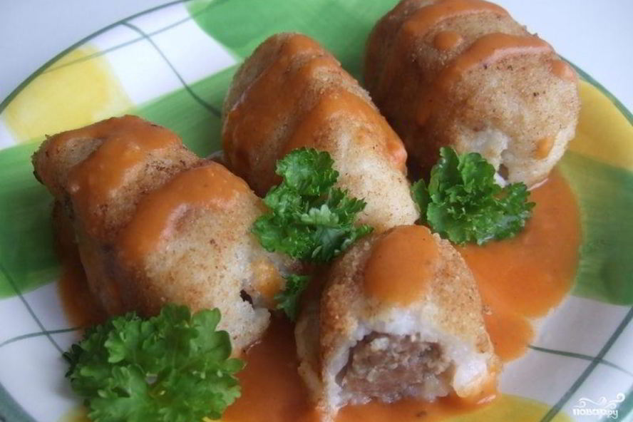 Рецепт зраз с рисом и фаршем