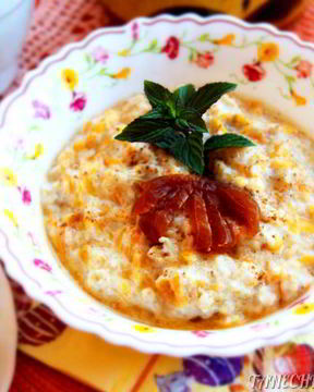 Быстрая каша с тыквой и сухофруктами