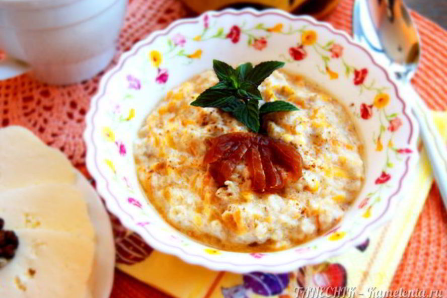 Рецепт быстрой каши с тыквого и сухофруктами