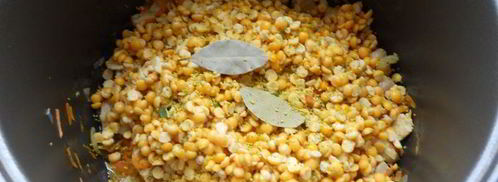 гороховая каша со свининой в мультиварке. Шаг 4