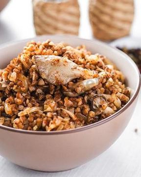 Дробленая гречка с вешенками