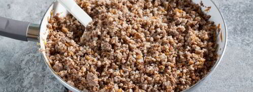 гречка с фаршем на сковороде. Шаг 6