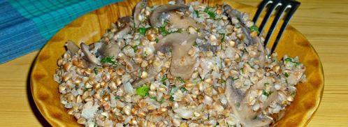 гречка с грибами и луком. Шаг 14