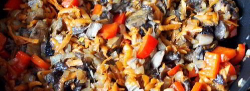 гречка с грибами и овощами в духовке. Шаг 6