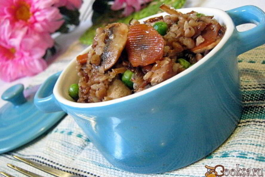 Рецепт гречки с грибами и овощами