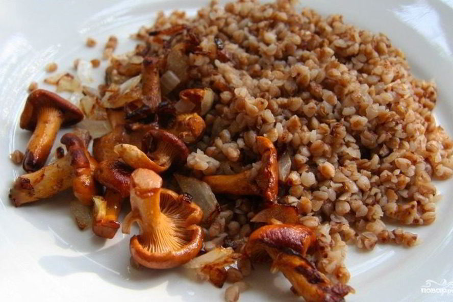 Рецепт гречки с лисичками