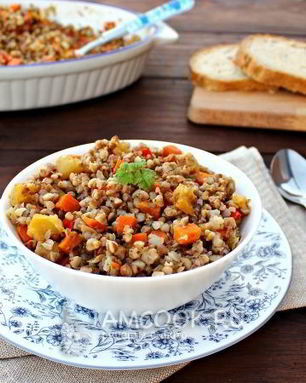 Гречка с овощами в духовке