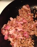 Гречка с салом и луком