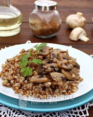 Гречка с шампиньонами в мультиварке