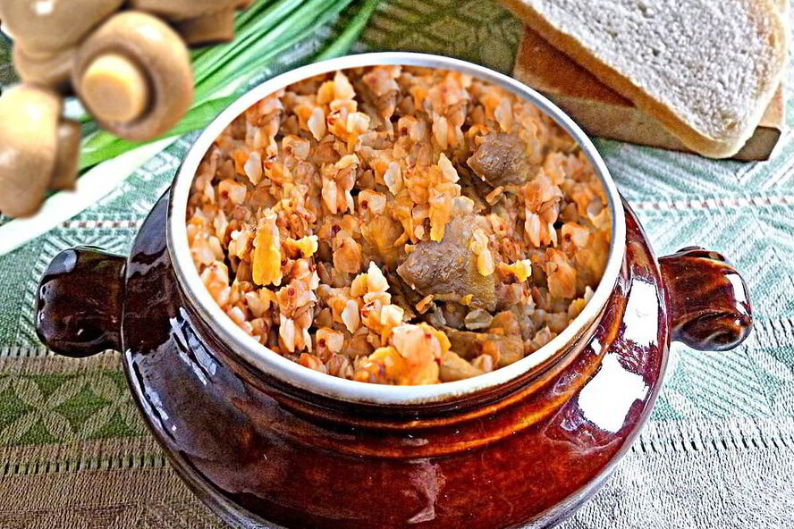 Рецепт гречки в горшочках с грибами