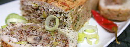 гречневая каша с шампиньонами в мясном хлебце. Шаг 12