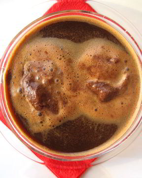 Кофе гляссе с шоколадным шербетом