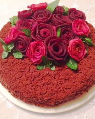 Наполеон с горьким шоколадом, кофе и миндальной пастой