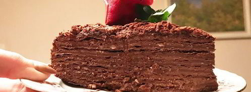 наполеон с горьким шоколадом, кофе и миндальной пастой. Шаг 10