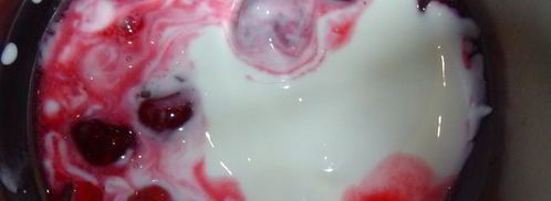 вишневый смузи с йогуртом и овсяными хлопьями. Шаг 2