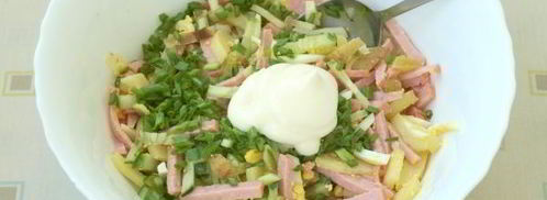 картофельный салат с колбасой. Шаг 7