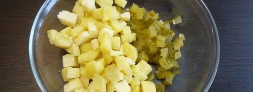 картофельный салат с копченой рыбой. Шаг 3